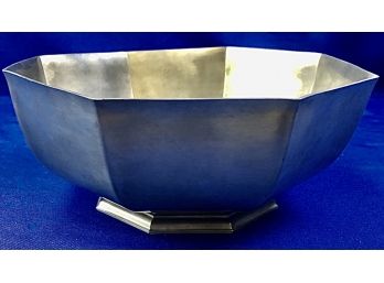 Large Vintage Pewter Bowl By Gorham - The 'Octette' Pattern