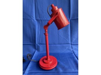 Red Industrial Style Desk Lamp