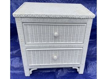 White Wicker Drawer Chest