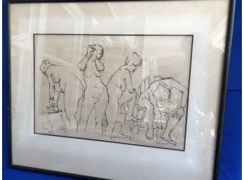 Original Pen & Ink - Nudes 1963 Schneider