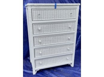 White Wicker Dresser With Glass Top