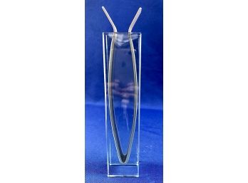 Contemporary Glass & Silvertone Metal Vase