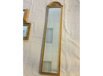 Mirror- Gold Antique Finish Frame, Beveled Glass, Shell Design At Top