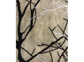 Bashian Rug - Wool And Viscose - Taupe With Modern Pattern - 8'6' X 11'6'