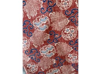 54x48 Fabric. Linen Red/blue. Excellent Condition