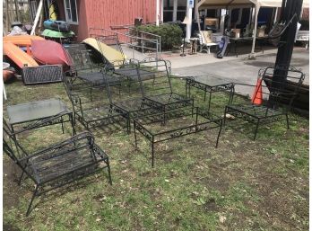 Salterini Complete Set Of Vintage Wrought Iron Outdoor Furniture - Six Pieces