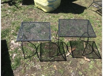 Set Of 2 Salterini Side Tables - Wrought Iron - Mid-Century