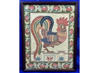 Rooster- Crewel  Embroidery