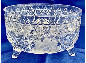 Vintage Footed Cut Crystal Bowl