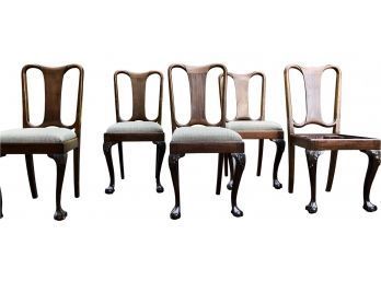 Outstanding Mahogany Dining Chairs - Wonderful Slender Form, Splat Back, Cabriole Ball & Claw Feet