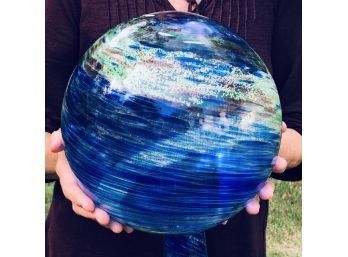 Large Handblown Art Glass - Celestial Gazing Ball For Garden