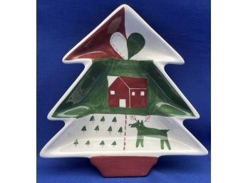 Vintage 'frank Richman At Home International' Ceramic Christmas Tree Plate - Signed