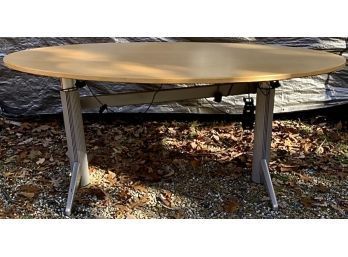 Oval Table With Lovely Maple Top - Appears To Be Made In The UK