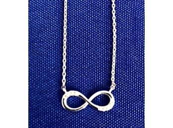 Silver Tone Small Infinity Symbol Necklace