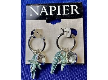 Napier Sea Shell Earrings - With Original Card Backing