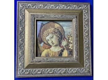 Lovely Framed Italian Renaissance Angel Print In A Beautiful Gold Frame