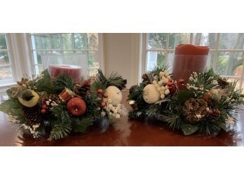 Pair Of 10' Christmas Candle Displays