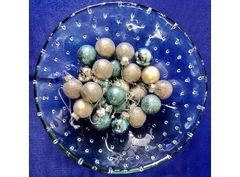 Ornaments In Lovely Glass Footed Bowl