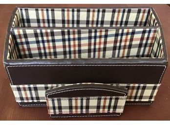 Letter Organizer With Great Plaid Interior