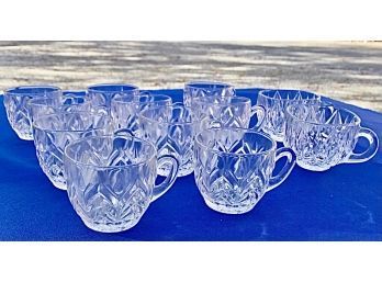 Vintage American Pressed Glass Punch Cups - Set Of 12 - Coordinate With Other Sets - Great To Have On Hand!