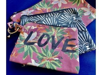 Fabric Zipper Cosmetic Bags - Appear New! Great Colors!