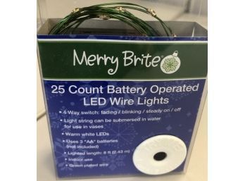 Merry Christmas LED Battery Operated Wire Lights