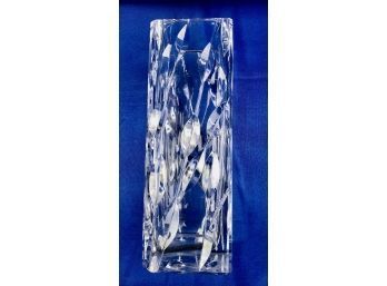 Heavy Weight - High Quality - Hand Cut Crystal Vase - Square Form - Signed On Base