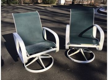 Swiveling Outdoor Recliner Pair