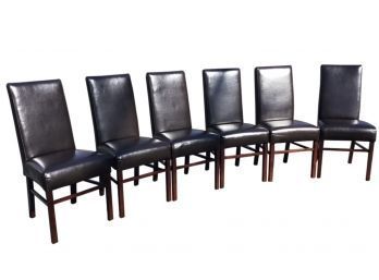 Six Dining Side Chairs - Signed 'George Dining Chair - Java Imported By Four Hands, Austin Texas'