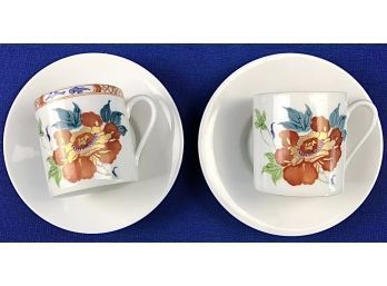 French Porcelain Demitasse Cups & Saucers Signed 'Raynaud & Co Limoges'