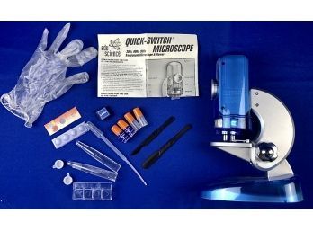 Educational Microscope With Accessories - Signed 'Quick-Switch Microscope - Edu-Science'