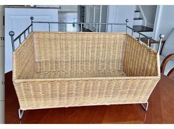 Decorative Storage Basket With Metal Accents