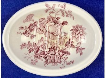 Vintage English Staffordshire Soap Dish - Signed 'Charlotte Royal Crownford Ironstone England'