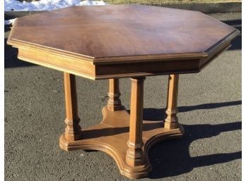 Mid-Century Octagonal Dining Room Table - Extends & Has Two Matching Leaves