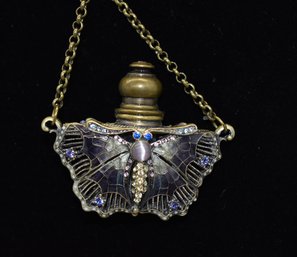 Vintage Butterfly Perfume Necklace #104