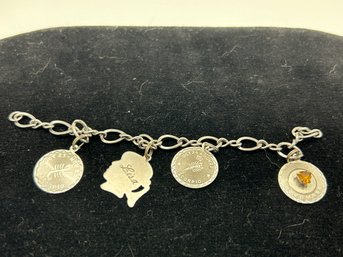 Sterling Silver Scorpio Charms Bracelet