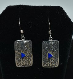 OPRECRY 925 Stamped Blue Lapis Sterling Earrings #68