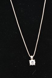 Sterling CZ Pendant And Necklace #72