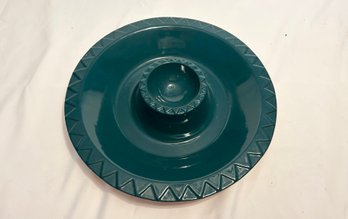 Chip & Dip Serving Bowl By Mexican Fiesta Party Bowl - Green W/Terra Cotta