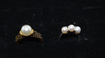 Sterling Pearl Rings #132