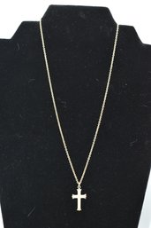 Gold Colored Sterling Cross Necklace #175