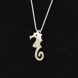 Vintage Sterling Italy Seahorse Necklace #106