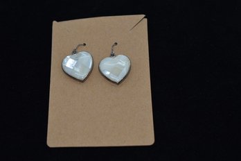 Lucas Lameth Sterling Mother Of Pearl Heart Earrings #67