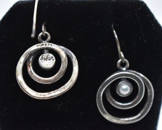 Didae Israel Sterling And Pearl Circular Earrings #70