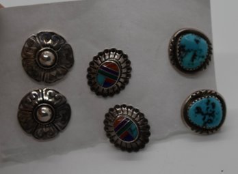 Native American Sterling Pierced Earrings