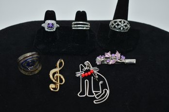 Ring, Pin, And Hair Clip Lot #83