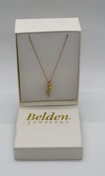 10K Gold And Clear Stone Necklace From Belden Jewlers