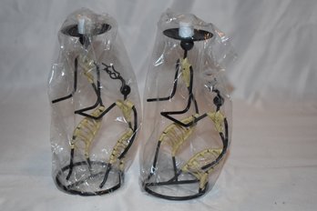 Cobble Creek Wire Candle Holders Pair New In Boxes