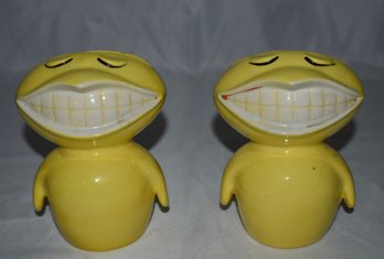 Pair Of Big Teeth Yellow Bird Duck Vase Planters