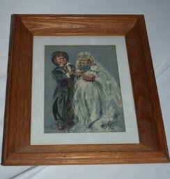 Signed Cydney Lithograph Children Wedding